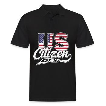 États-Unis Amérique Immigrants Citoyens américains FL américain - Polo Homme - noir - Devant - Kai (181cm)