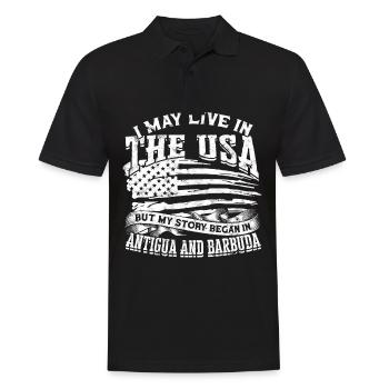 États-Unis Amérique Immigrants Citoyens américains FL américain - Polo Homme - noir - Devant - Kai (181cm)