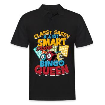 Bingo Jeu Joueur de bingo Grand-mère Loterie de jeu - Polo Homme - noir - Devant - Kai (181cm)