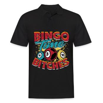 Bingo Jeu Joueur de bingo Grand-mère Loterie de jeu - Polo Homme - noir - Devant - Kai (181cm)
