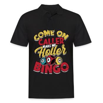 Bingo Jeu Joueur de bingo Grand-mère Loterie de jeu - Polo Homme - noir - Devant - Kai (181cm)