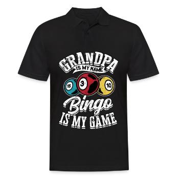 Bingo Jeu Joueur de bingo Grand-mère Loterie de jeu - Polo Homme - noir - Devant - Kai (181cm)