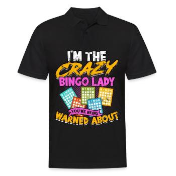 Bingo Jeu Joueur de bingo Grand-mère Loterie de jeu - Polo Homme - noir - Devant - Kai (181cm)