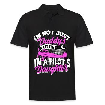 pilot flugzeug fliegen tochter geschenkidee gesche - Männer Poloshirt - Schwarz - Vorne - Kai (181cm)