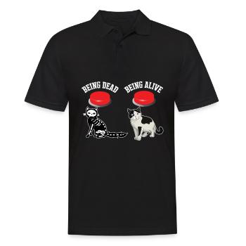 Wanted Schrodinger's Cat Alive Dead quantum physics - Men's Polo Shirt - black - Front - Kai (181cm)