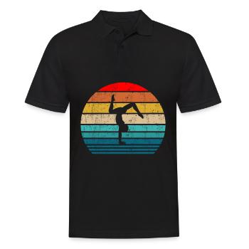 Gymnastics Gymnastics Retro Vintage for Gymnast - Men's Polo Shirt - black - Front - Kai (181cm)