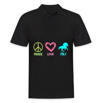 Tölt Islandpferd Isländer Pferd Peace Love - Männer Poloshirt - Schwarz - Vorne - Kai (181cm)