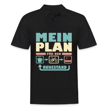 Rente Ruhestand E-Bike Fahrrad für Rentner Opa - Männer Poloshirt - Schwarz - Vorne - Kai (181cm)