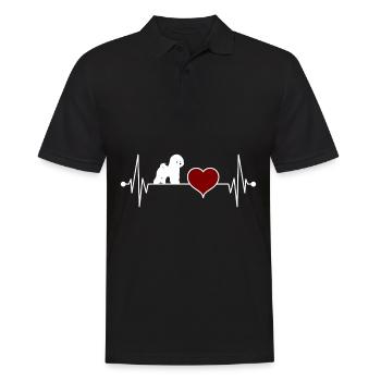 Bichon Frize Weiss little cute heartbeat - Men's Polo Shirt - black - Front - Kai (181cm)