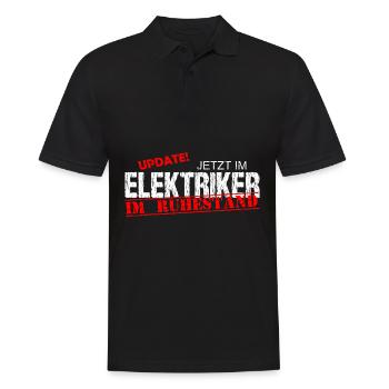 Elektriker im Ruhestand Spruch Verabschiedung - Männer Poloshirt - Schwarz - Vorne - Kai (181cm)