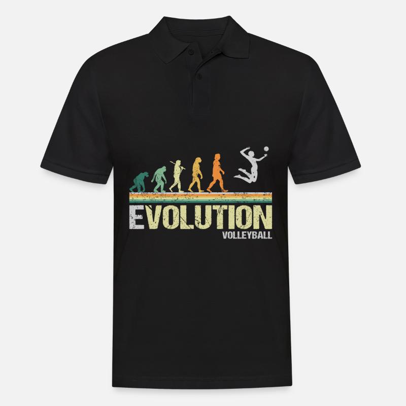 Volleyball Beach volley Evolution Rétro Drôle - Polo Homme - noir