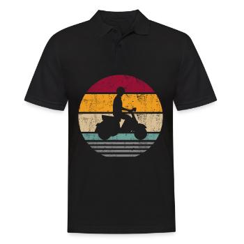 Scooter electric scooter scooter driver retro - Men's Polo Shirt - black - Front - Kai (181cm)