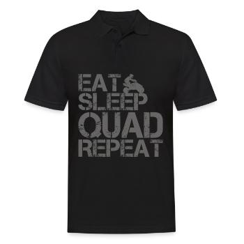 Quad Bike Eat Sleep Grunge saying for quad riders - Men's Polo Shirt - black - Front - Kai (181cm)