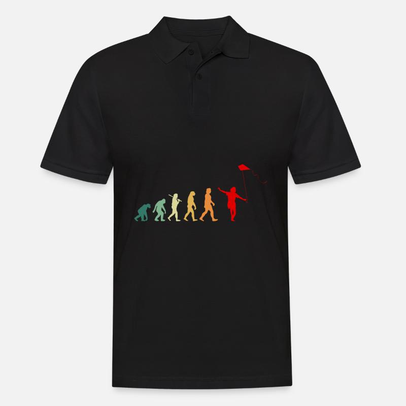 Drachensteigen Drachen steigen Evolution Retro - Männer Poloshirt - Schwarz