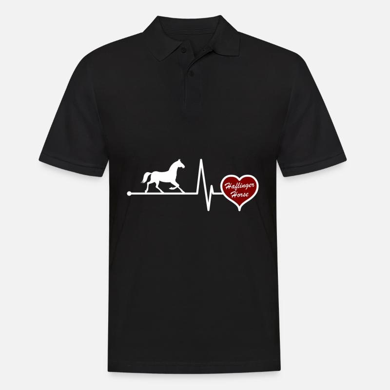 Haflinger Pferd Pferderasse Herzschlag - Männer Poloshirt - Schwarz