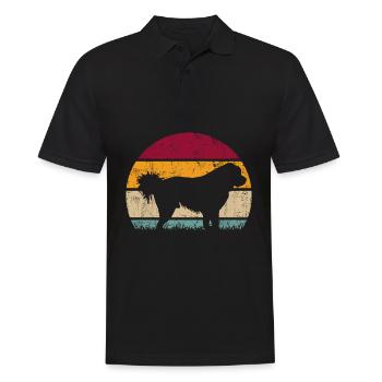 Do Khyi Tibetan Mastiff silhouette rétro vintage - Polo Homme - noir - Devant - Kai (181cm)
