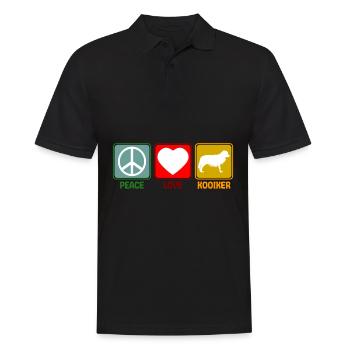 Kooikerhondje Kooiker Peace Love Spruch Retro - Männer Poloshirt - Schwarz - Vorne - Kai (181cm)