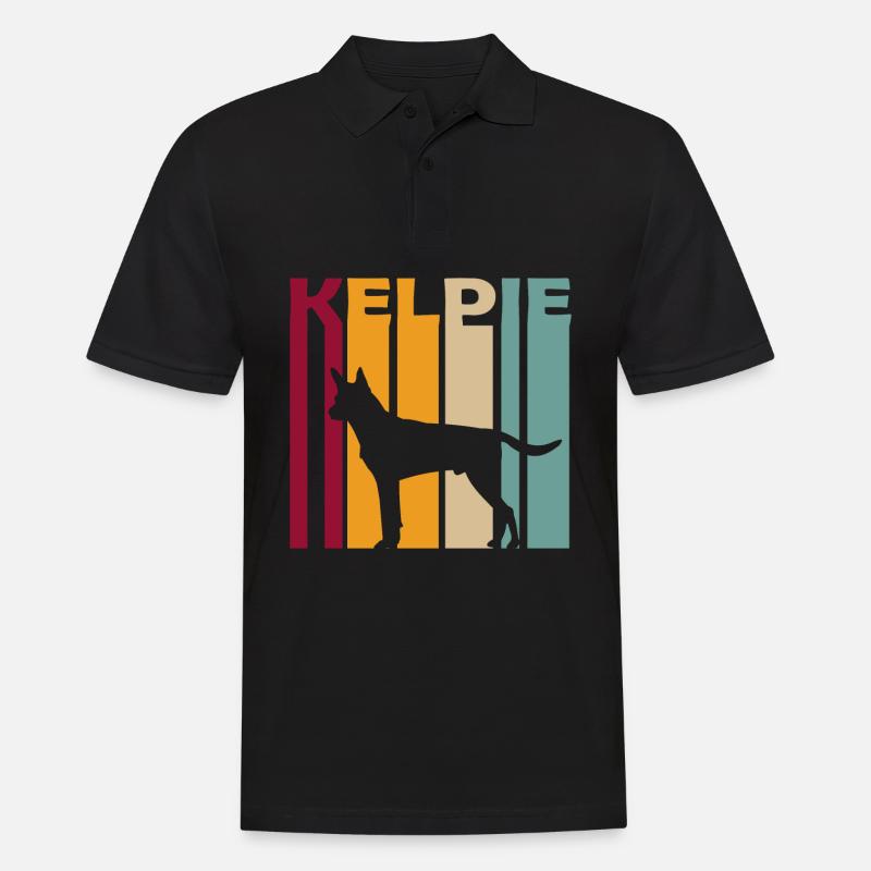Australian Kelpie Schäferhund Retro Silhouette - Männer Poloshirt - Schwarz