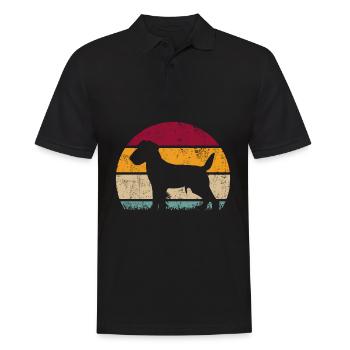 Jagdterrier Jagdhund Retro Style Silhouette - Männer Poloshirt - Schwarz - Vorne - Kai (181cm)