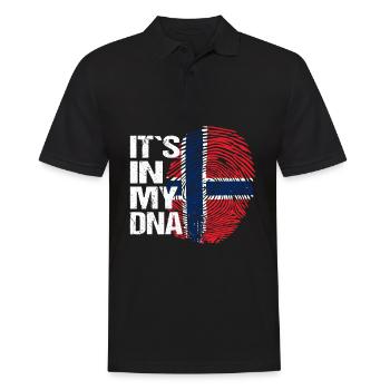 Norwegen Flagge Fingerabdruck DNA Spruch Lustig - Männer Poloshirt - Schwarz - Vorne - Kai (181cm)