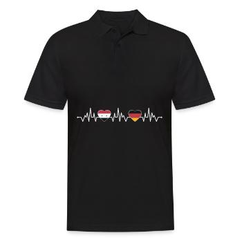 Syrie Allemagne drapeau coeur armoiries battement de coeur - Polo Homme - noir - Devant - Kai (181cm)