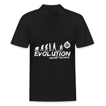 Flugzeug Mechaniker Wartung Evolution Lustig - Männer Poloshirt - Schwarz - Vorne - Kai (181cm)
