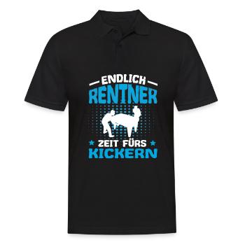Tischfußball Endlich Rentner Zeit fürs Kickern - Männer Poloshirt - Schwarz - Vorne - Kai (181cm)