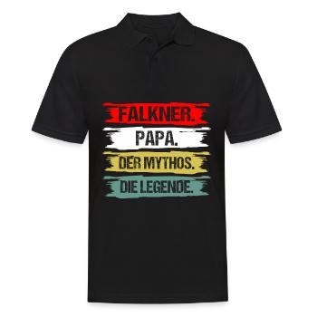 Fauconnier papa Légende Sort Drôle pour la fauconnerie - Polo Homme - noir - Devant - Kai (181cm)
