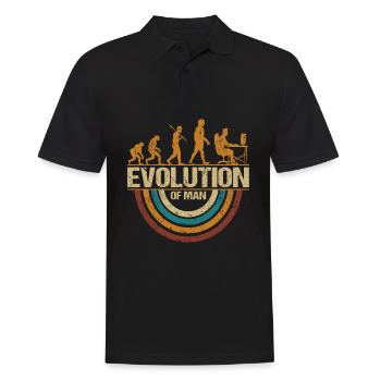 Programmer Computer Freak Evolution Retro - Men's Polo Shirt - black - Front - Kai (181cm)