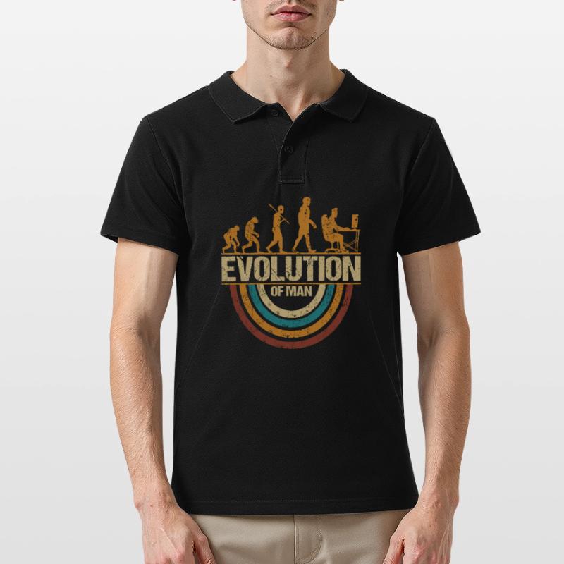 Programmierer Computerfreak Evolution Retro Männer Poloshirt