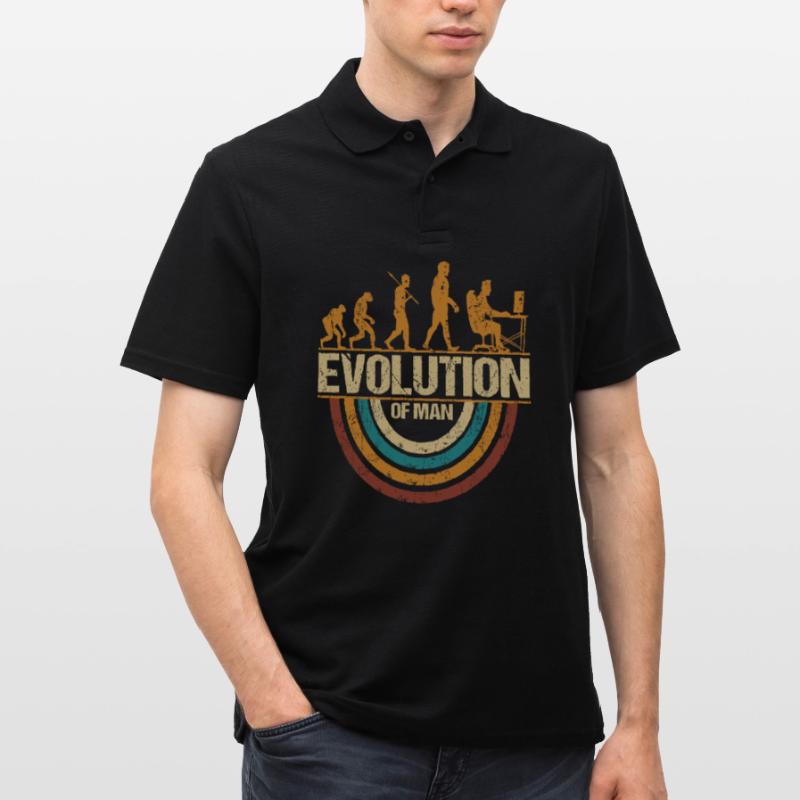 Programmer Computer Freak Evolution Retro Men's Polo Shirt