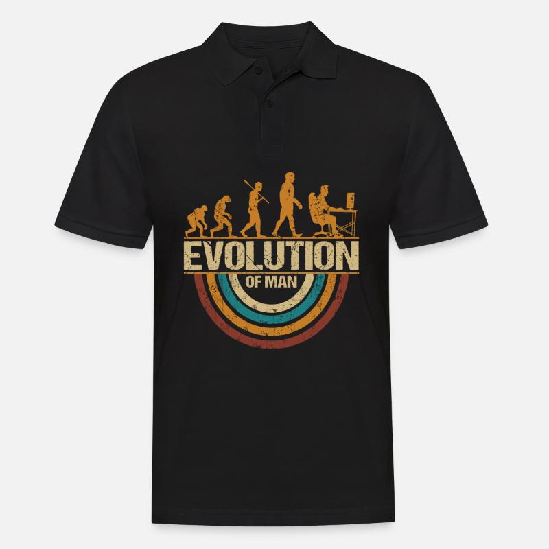 Programmer Computer Freak Evolution Retro - Men's Polo Shirt - black