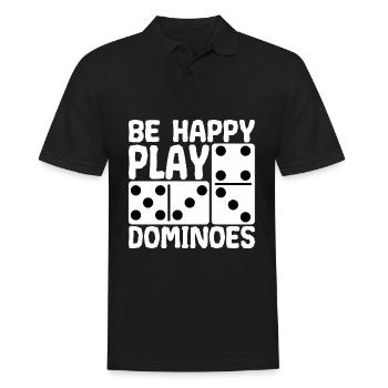 Dominoes Game Be Happy Play - Men's Polo Shirt - black - Front - Kai (181cm)