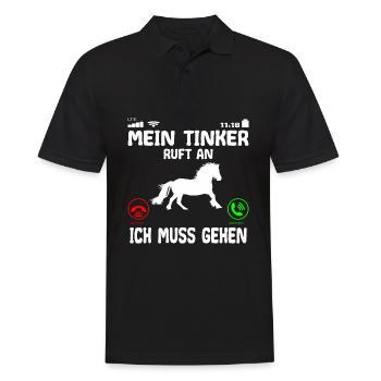 Tinker Pferd ruft an Spruch - Männer Poloshirt - Schwarz - Vorne - Kai (181cm)