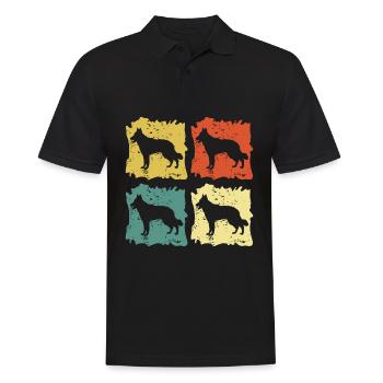 Swiss White Shepherd Pop Art - Men's Polo Shirt - black - Front - Kai (181cm)