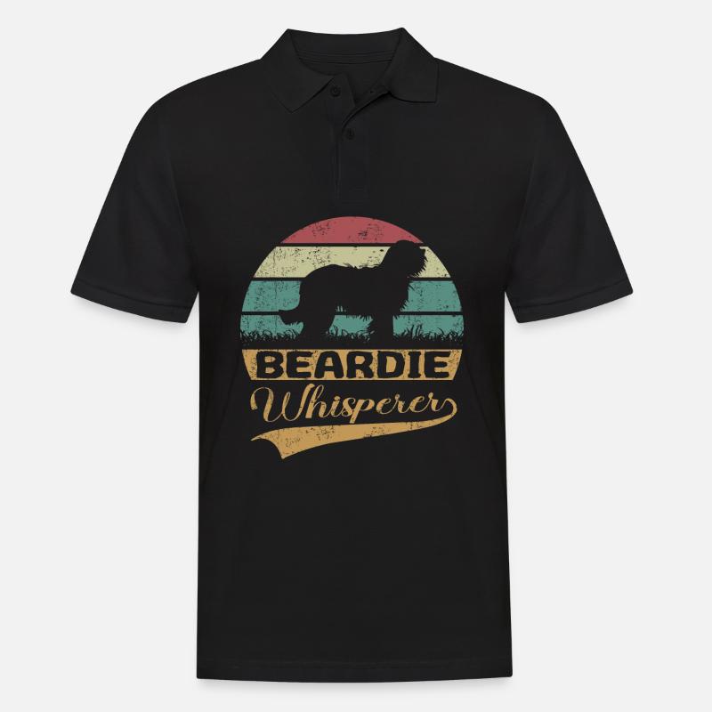 Bearded Collie Beardie Flüsterer - Männer Poloshirt - Schwarz
