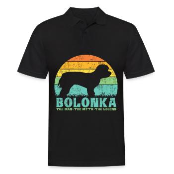 Bolonka Zwetna Chien Papa Papa Vintage Style Rétro - Polo Homme - noir - Devant - Kai (181cm)