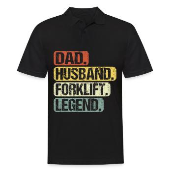 Staplerfahrer Papa Dad Lustige Sprüche Legend - Männer Poloshirt - Schwarz - Vorne - Kai (181cm)