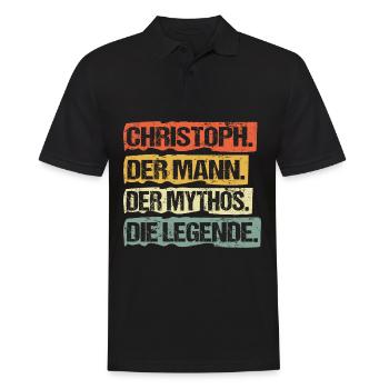 Christoph der mann der mytho die legende - Männer Poloshirt - Schwarz - Vorne - Kai (181cm)