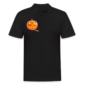 Halloween pumpkin carried by the Grim Reaper - Men's Polo Shirt - black - Front - Kai (181cm)