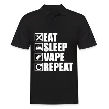 Eat Sleep Vape Repeat - Männer Poloshirt - Schwarz - Vorne - Kai (181cm)
