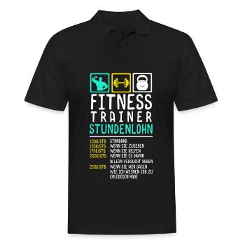 Trainer - Men's Polo Shirt - black - Front - Kai (181cm)