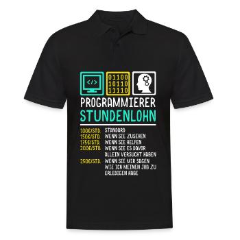 Programmierer - Männer Poloshirt - Schwarz - Vorne - Kai (181cm)