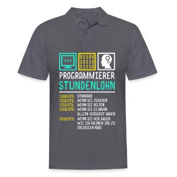 programmer - Men's Polo Shirt - charcoal grey - Front - Nico (186cm)