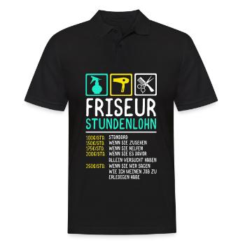 Friseur - Männer Poloshirt - Schwarz - Vorne - Kai (181cm)
