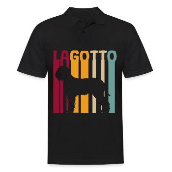 Lagotto Romagnolo Vintage Retro Style Silhouette - Men's Polo Shirt - black - Front - Kai (181cm)