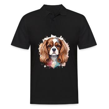 Cavalier King Charles Spaniel, Chien, Canine, Mignon - Polo Homme - noir - Devant - Kai (181cm)