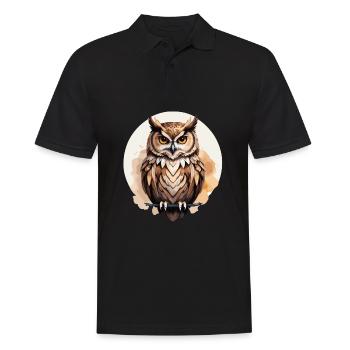 Eule coole stilvolle Federn in diesem Design-Vogel - Männer Poloshirt - Schwarz - Vorne - Kai (181cm)