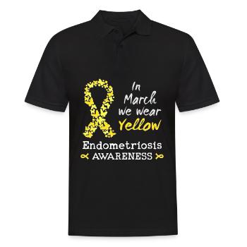 En mars, nous portons du jaune, sensibilisation à l’endométriose - Polo Homme - noir - Devant - Kai (181cm)
