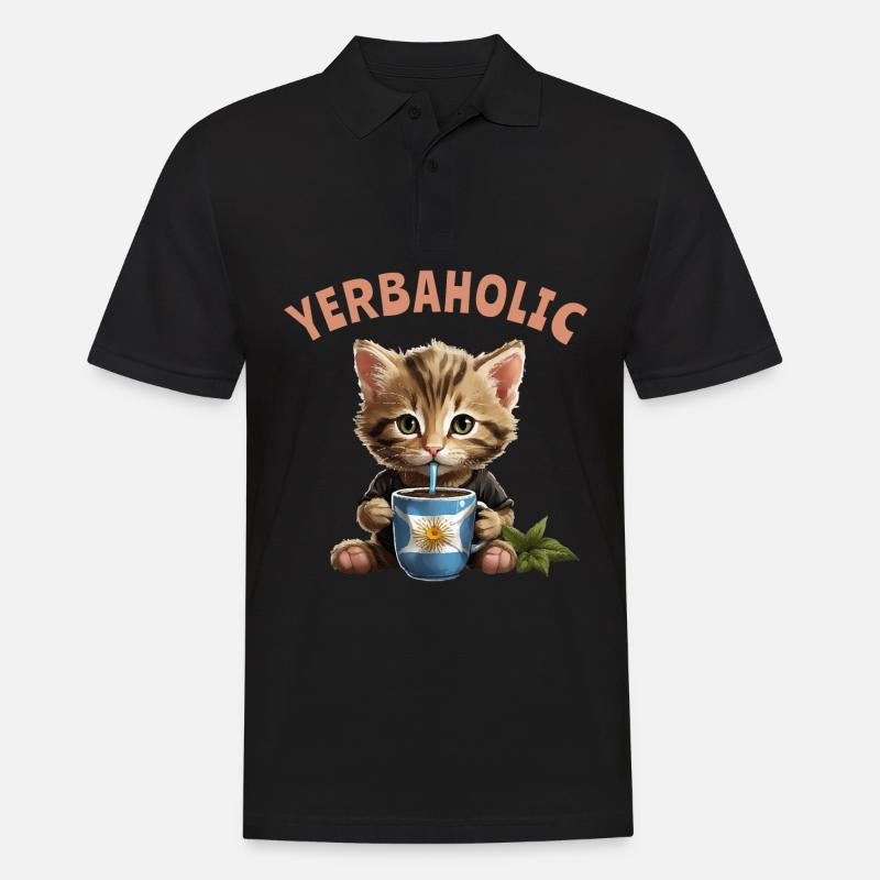 Yerba Maté Chats Yerbaholic - Polo Homme - noir